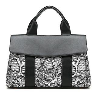 Snake Print Panel Handbag