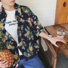 Pineapple Print 3/4 Sleeve Shirt