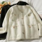 Glitter Furry-knit Loose Jacket