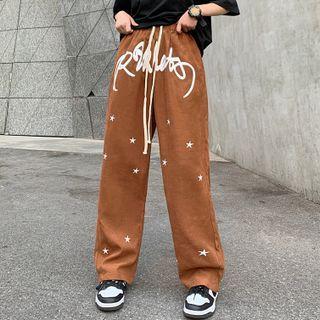 High Waist Print Loose Fit Pants