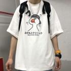 Short-sleeve Duck Print Loose-fit T-shirt