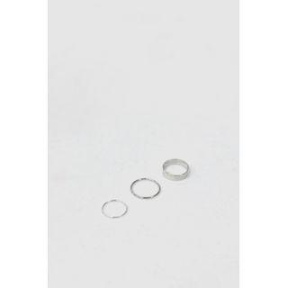 Set Of 3: Basic Stacking Ring Silver - One Size