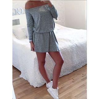 Off-shoulder Long-sleeve Tunic