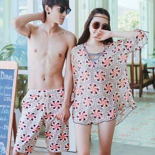 Set: Printed Bikini + Cover-up / Beach Shorts