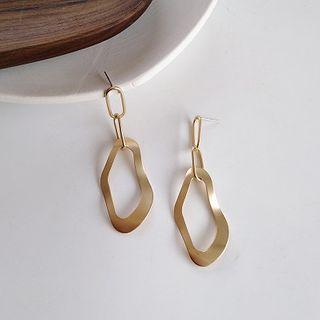 Geometrical Hoop Drop Earring