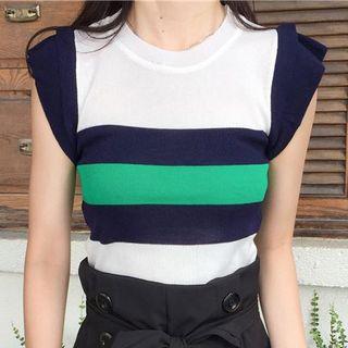 Striped Tank Top / Double Breasted Shorts
