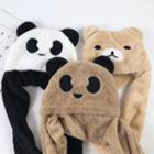Chenille Animal Hat With Neck Scarf
