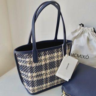 Tweed Handbag Dark Blue - One Size