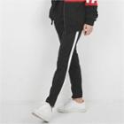 Piped Straight-cut Sweatpants