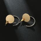 Alloy Disc & Open Hoop Earring Gold - One Size