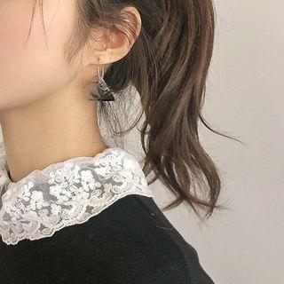 Acrylic Triangle Dangle Earring Triangle - Black - One Size