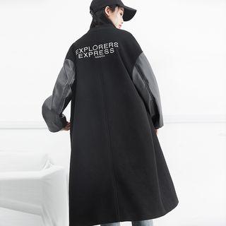 Two-tone Long Wool Coat