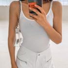 Scoop-neck Sleeveless Slim-fit Top