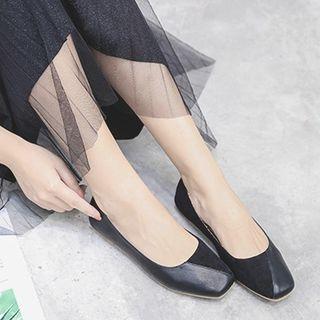 Paneled Square-toe Flats