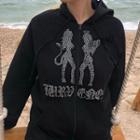 Rhinestone Cartoon Zip Hoodie