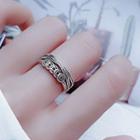 Coin Layered Alloy Open Ring Silver - One Size