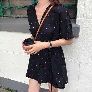Polka Dot V-neck Playsuit