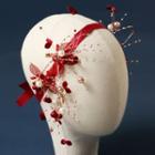 Set: Flower Faux Pearl Hair Clip + Headpiece + Earring