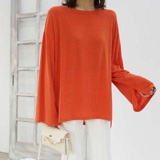 Extra Long Slit-sleeve T-shirt