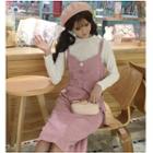 Long-sleeve T-shirt / Pinafore Dress With Belt