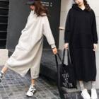 Pocketed Plain Hoodie Dress