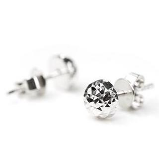 Disco Ball Earring (9mm) 14k/586 White Gold