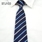 Pre-tied Striped Neck Tie (8cm) Stj103 - One Size