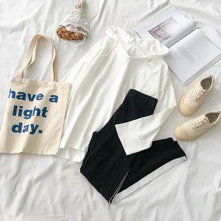 Plain Hoodie / Color Block Pants