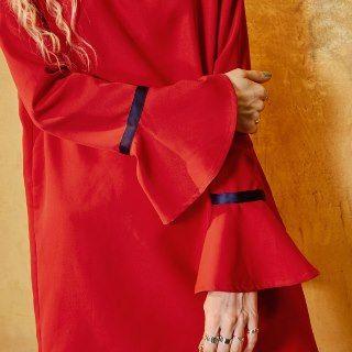 Sailor Collar Bell Sleeve Shift Dress