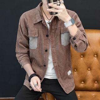 Contrast Pocket Corduroy Button Jacket