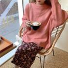 Plain Loose-fit Sweater / Floral Skirt