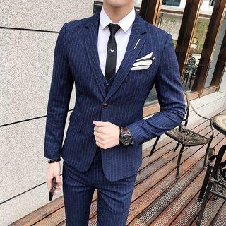 Set : Pinstripe Blazer + Vest + Dress Pants