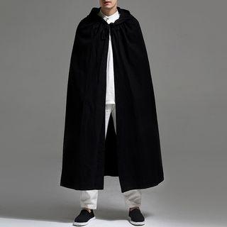 Plain Hooded Long Cape