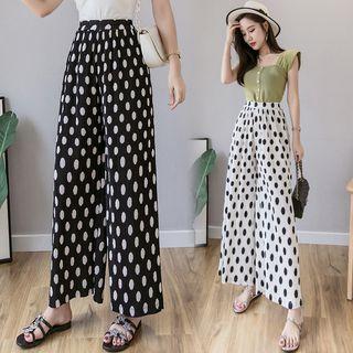 Dotted High-waist Wide-leg Pants