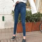 Washed Skinny Cropped Jeans