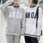 Couple Matching Lettering Zip Pullover / Sweatpants