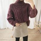 Turtle-neck M Lange Cable-knit Sweater