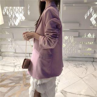 Single Button Blazer Violet - One Size
