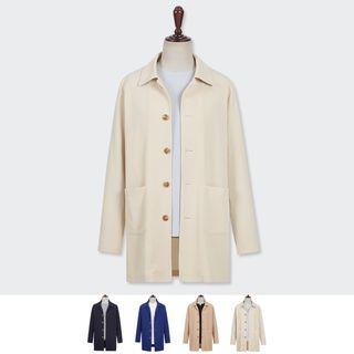 Single-breasted Balmacaan Coat
