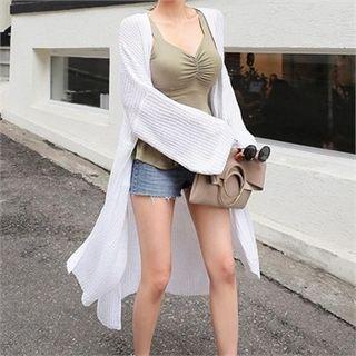 Open-front Long Loose-fit Cardigan
