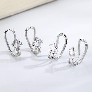 Rhinestone / Star Alloy Cuff Earring