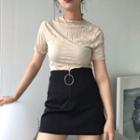 Ring-accent Zip A-line Skirt