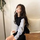 Stripe-sleeve Boxy T-shirt Dress