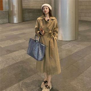 Double-breasted Wool Trench Coat With Belt