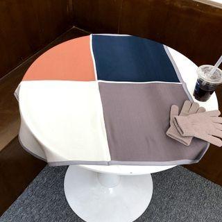 Colour Block Silk Scarf Brown - 65x65cm - O705