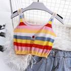 Rainbow Stripe Knit Tank Top