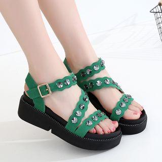 Platform Rhinestone Sandals