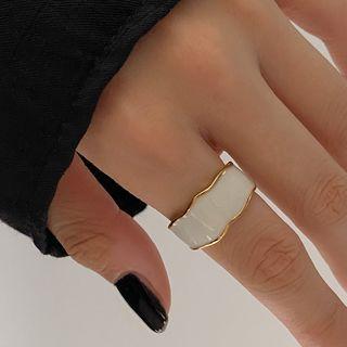 Glaze Alloy Open Ring 1 Pc - Gold - One Size