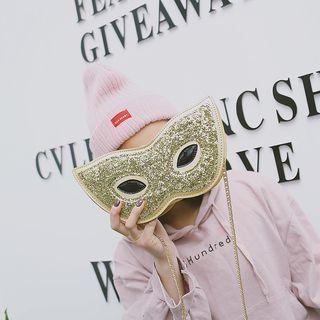 Masquerade Mask-styled Chained Faux Leather Crossbody Bag