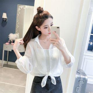 Open-front Chiffon Jacket / Camisole Top / Set